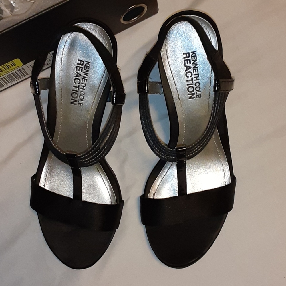 Black Satin Stiletto Summer Sandal